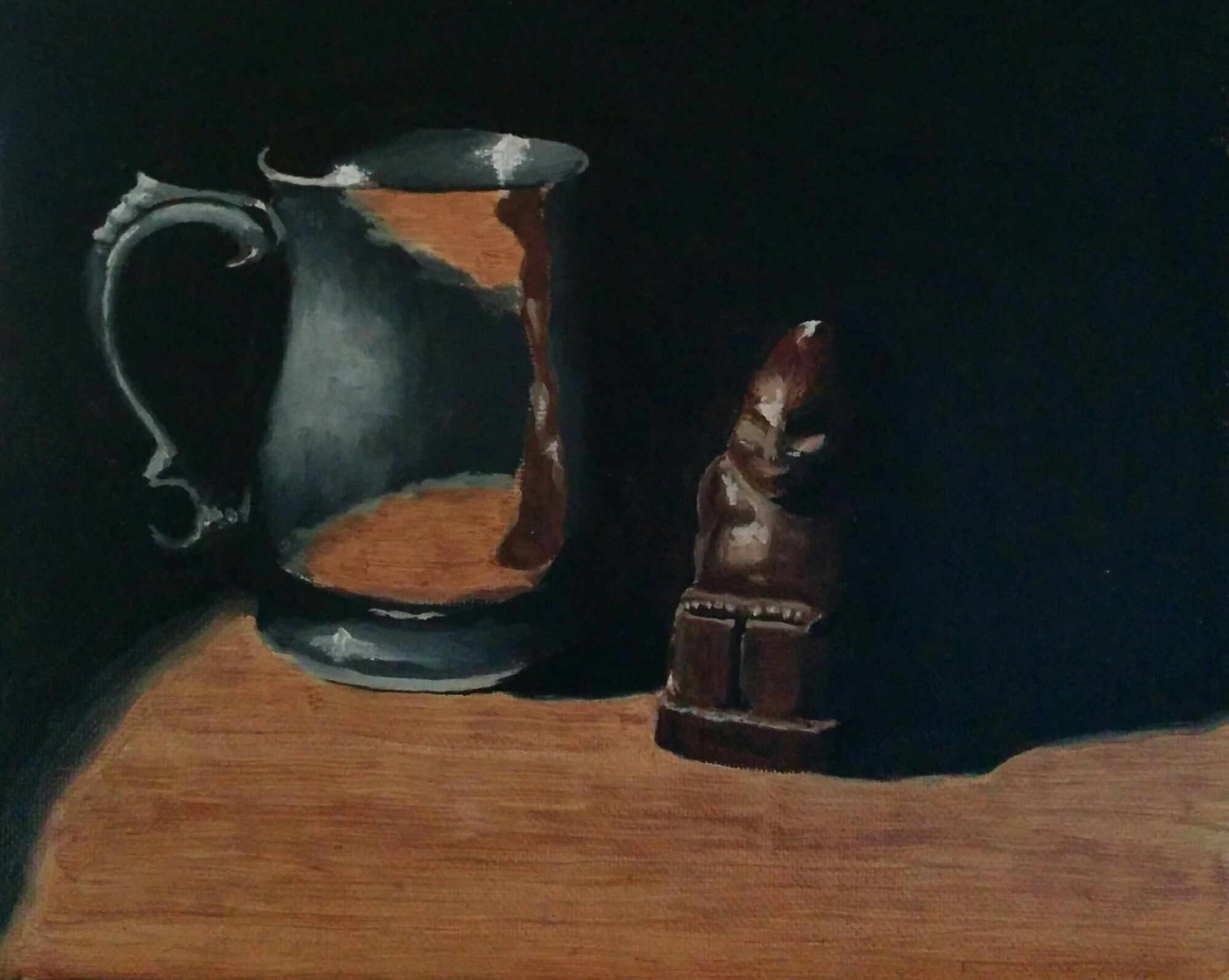Metal cup and ape bank — image 1