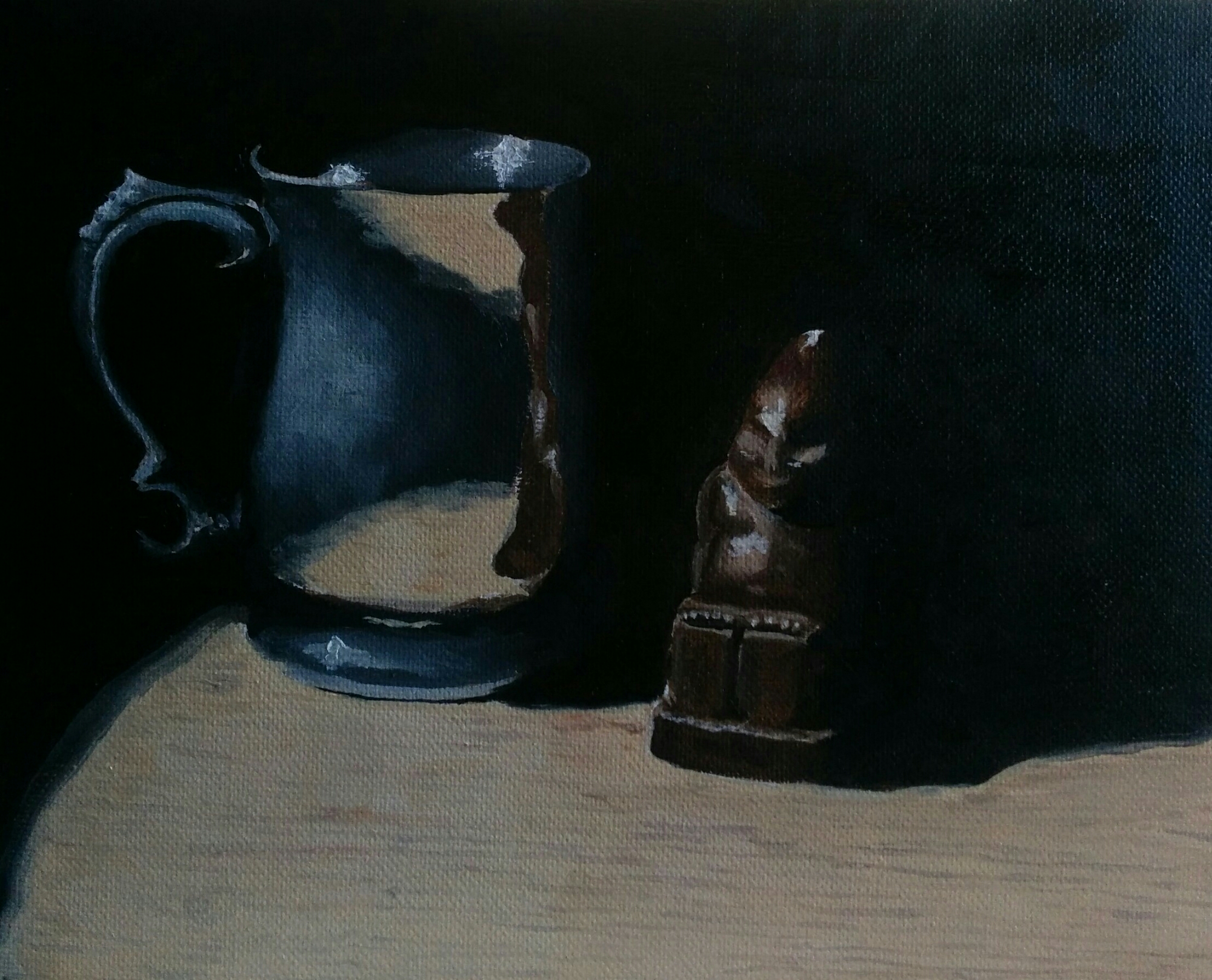 Metal cup and ape bank — image 2