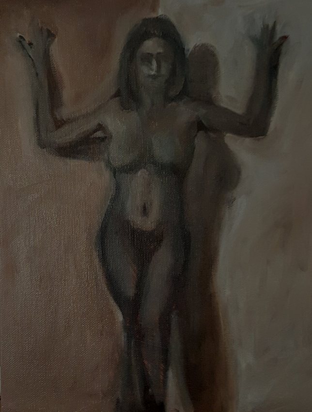 Cornered nude underlayer sketch