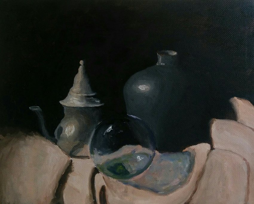 Coffee pot, glass ball, pot