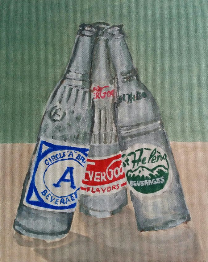 Three old bottles