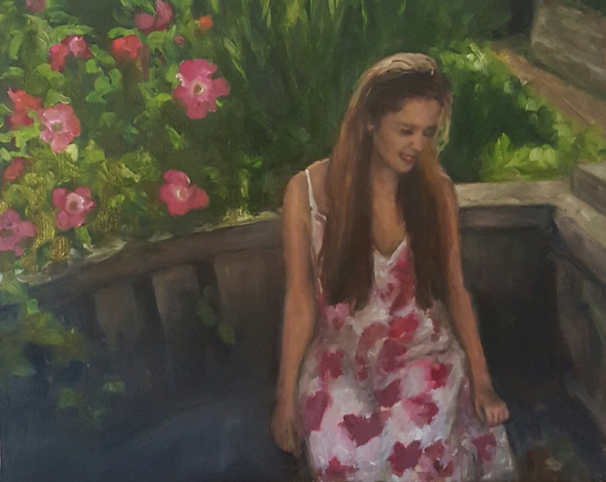 Valerie in garden