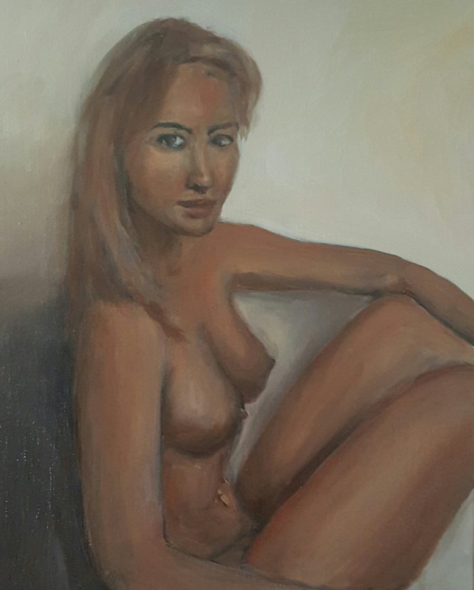 Sitting nude second layer