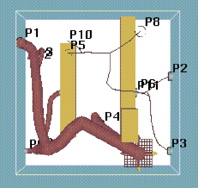 1997 screenshot: designer pulls a harness fragment